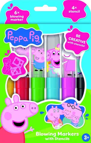 JIRI MODELS Peppa Pig Pustestifte / 6 Stifte / 4 Papiervorlagen
