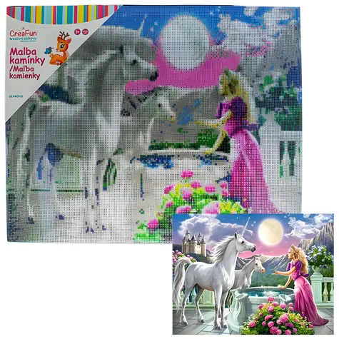 SPARKYS Diamantmalerei Pegasus und Prinzessin / 40x50 cm