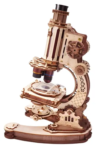 Robotime 3D-Mechanikpuzzle Mikroskop / 260 Teile / Holz / ab 14 Jahren