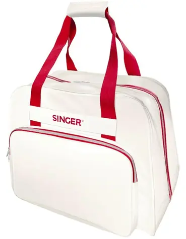 Singer 617L creme/rot / Reisetasche für Nähmaschinen / 33 x 46 x 26 cm / kompatibel mit Singer -Nähmaschinen