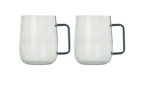 ADHOC YUNA Becherset, dunkles Glas / 560 ml / Borosilikatglas