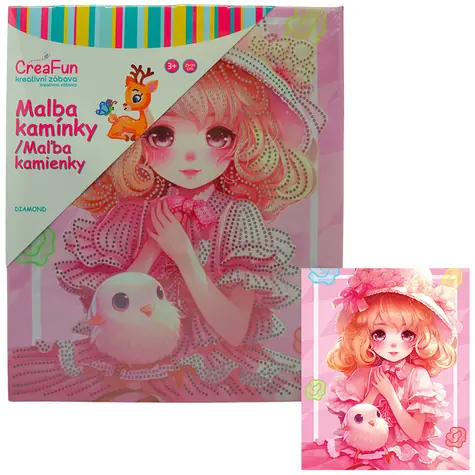 SPARKYS Diamantmalerei Rosa Puppe / 25 x 30 cm