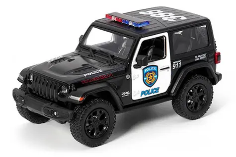SPARKYS Metallmodellauto Jeep Wrangler Polizei 2018 / Metall / rückwärtsgang / ab 3 Jahren