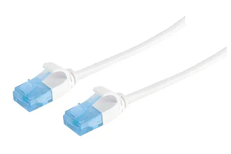 SCONN Patchkabel Cat6 flach weiß 0,3 m / Patchkabel / U/UTP / Slim