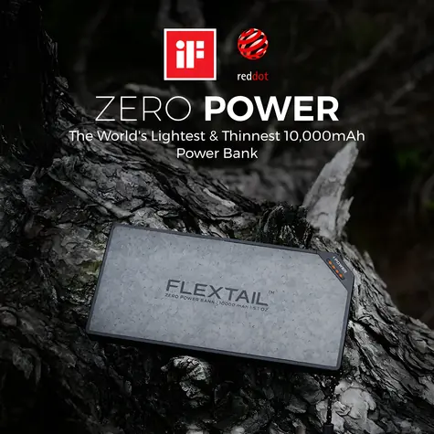 Flextail Zero Power 10000C schwarz / Powerbank / 10000 mAh / 2x USB-C / 22,5 W
