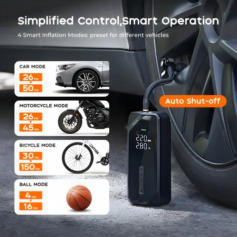 Flextail Evo Reifenpumpe 150 schwarz / Reifenpumpe / Druck 150 PSI / 4 Aufpumpmodi / Akku 4500 mAh