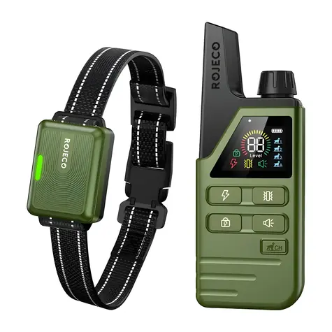 Rojeco DOG800 grün / Trainingshalsband / Reichweite 300 m / 3 Modi / IPX7