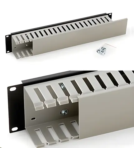 Triton 19"-Rackpanel 2HE grau / Rackpanel / einseitige Kunststoffschiene