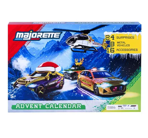 MAJORETTE Adventskalender Bergrettung / 24 Teile / 8 Metallautos / 7,5 cm / ab 3 Jahren