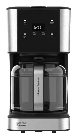 Cecotec Coffee 66 Drop & Touch Edelstahl-Schwarz / Kaffeefilterhalter / Touchpanel / 950 W / 12 Tassen