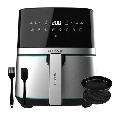 Cecotec Cecofry Full Inox Pro 5500 Pro / Heißluftfritteuse / 5,5 l / 1700 W / 8 Programme / mit Zubehör