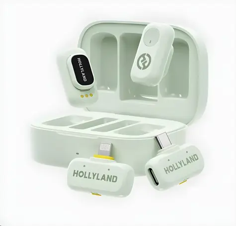 Hollyland LARK A1 Combo Mintgrün / Drahtloses Mikrofonsystem / USB-C + Lightning-Empfänger / Ladehülle