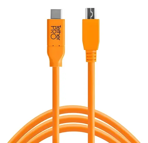 Tether Tools USB-C - Mini-USB-B 5-Pin orange / Kabel / USB 2.0 / 4,6 m