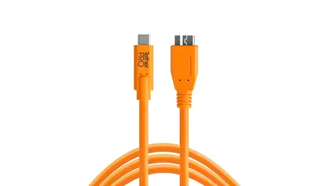 Tether Tools USB-C-auf-USB-3.0-Micro-B-Kabel, orange / Kabel / 4,6 m