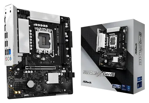 ASRock H810M-X Gen5 / Mainboard / LGA1851 / Intel H810 / 2x DDR5 / mATX