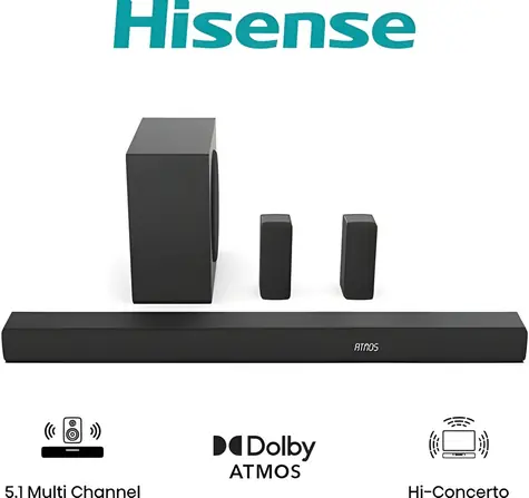 Hisense AX5100Q Schwarz / Soundbar / 5.1 / 580 W / Dolby Atmos / DTS:X / Bluetooth 5.3
