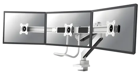 Neomounts Select NM-D775DX3 weiß / 3-Monitor-Halterung / 17-27" / Klemme / VESA 100x100 / Tragkraft 6 kg