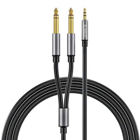 Orico AX2N schwarz / Audiokabel / 3,5-mm-Klinkenstecker - 2x 6,5-mm-Klinkenstecker / 1 m