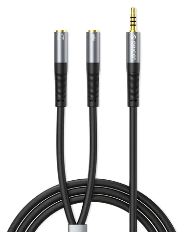 Orico AX2 schwarz / Adapter / 3,5-mm-Klinkenstecker / Kopfhörer und Mikrofon / 0,5 m