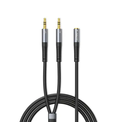 Orico AX1 schwarz / Adapter / 3,5-mm-Klinkenstecker / Kopfhörer und Mikrofon / 0,5 m