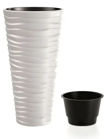 Prosperplast SAND SLIM weiß / Blumentopf /  34,9 cm / Höhe 61,9 cm / 37 l