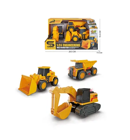 PLEJO Baumaschinen mit Sound / 3 Stück / Soundeffekte / Batterien enthalten / ab 3 Jahren