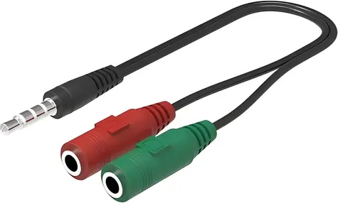 Vega Kabel Klinkenstecker 3,5 mm - 2x Klinkenstecker 3,5 mm, 0,2 m, schwarz / Audiokabel