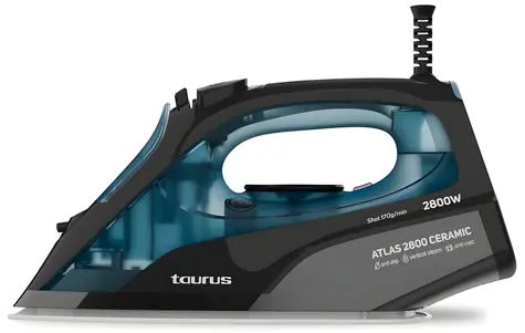 Taurus ATLAS 2800 CERAMIC schwarz / Dampfbügeleisen / 2800 W / Keramikoberfläche / Dampfstoß 170 g/min