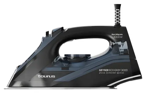 Taurus Geyser Eco Easy 3000 schwarz / Dampfbügeleisen / 3000 W / Keramiksohle / Dampfstoß 200 g/min