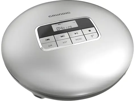 Grundig GCDP 8500 silber-schwarz / Tragbarer CD-Player / LCD-Display / Line-In-Anschluss / Akkulaufzeit 8 Stunden