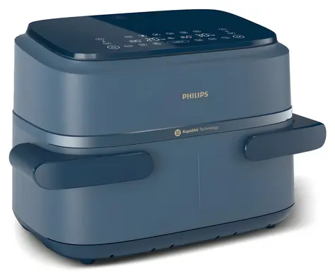 Philips 1000er Serie NA156/60 / Heißluftfritteuse / Doppelkorb / 2450 W / 40-200 °C / 7,1 l