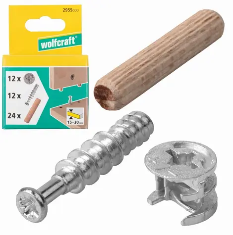 Wolfcraft Befestigungsset für Schraubverbindungen / Befestigungselemente / Sets