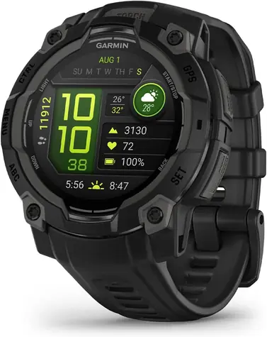 Garmin Instinct 3 AMOLED 45 mm schwarz mit schwarzem Armband / Smartwatch / GPS / BT / tägliches Aktivitätstracking / 10 ATM