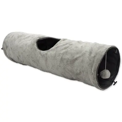 Magic Cat Tunnel Plüsch Rascheln grau 90x24cm