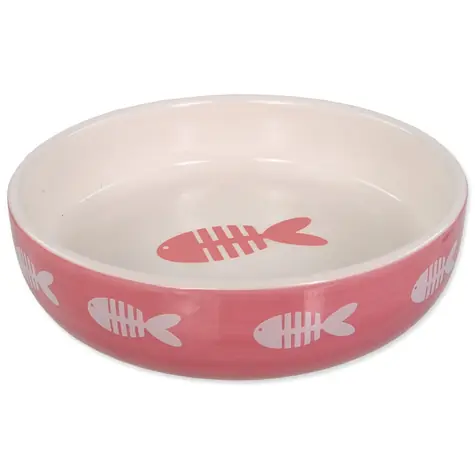 Magic Cat Keramiknapf mit Fischdruck, rosa, 13x4cm, 260ml