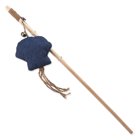 Magisches Katzenspielzeug - Natural Fun Quallen-Schnuller mit Glöckchen und Katzenminze, Blau, 40 cm