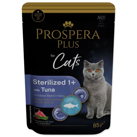Prospera PLUS Cat Sterilised 1+ Beutel Thunfisch und grüne Bohnen 85g 
