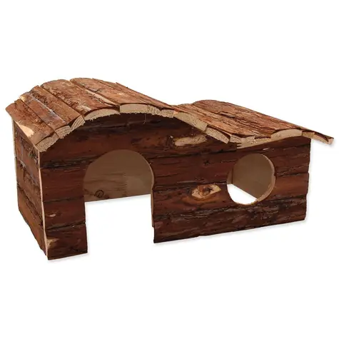 Kleintiere Kaskaden-Holzhaus mit Rinde 43cm