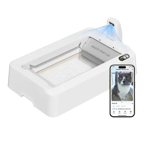PetKit Purobot Crystal Duo mit KI-Kamera / Intelligente, selbstreinigende Katzenbox