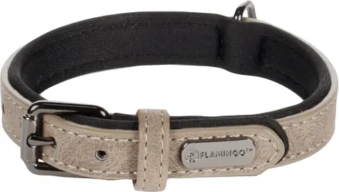 Flamingo Delu Halsband mit Neoprenpolsterung, Taupe, XS/S