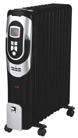 Guzzanti GZ 411BD schwarz / Ölkühler / 11 Lamellen / 2500 W / 3 Heizstufen / 4 Räder / 24-Stunden-Timer / Display