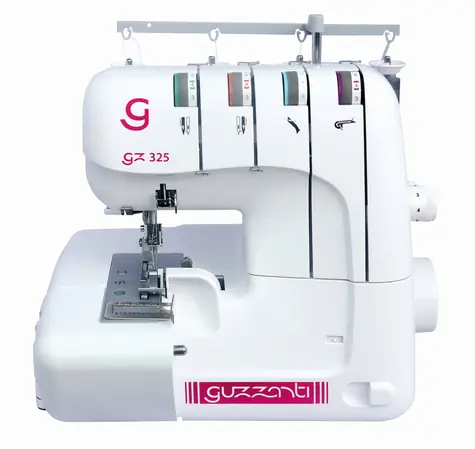 Guzzanti GZ 325 weiß / Overlock Nähmaschine / 100W / 12 verschiedene Stiche / Fadenabschneider / 1-5 mm Stich / LED Beleuchtung