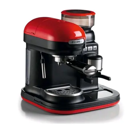 Ariete 1318 Moderna Espresso rot / Hebelkaffeemaschine / 1080 W / 0,7 l / 15 bar / Mahlwerk