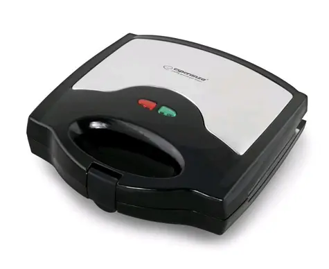 Esperanza EKT005 Muffuleta Sandwichmaker 3 in 1 Schwarz-Silber / 700 W / 3 austauschbare Oberflächen