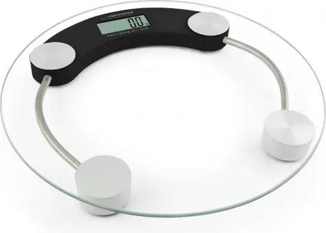 Esperanza EBS007K Jukari persönliche Digitalwaage transparent mit Schwarz / 180 kg / gehärtetes Glas / Anzeige für niedrigen Batteriestand