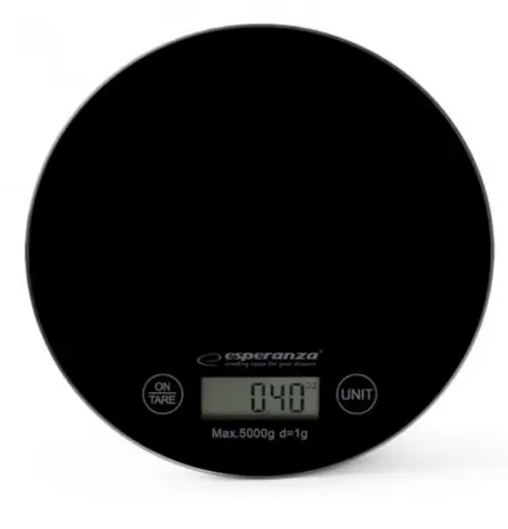 Esperanza EKS003K Mango Küchenwaage schwarz / maximales Gewicht 5 kg / Anzeige für niedrigen Batteriestand