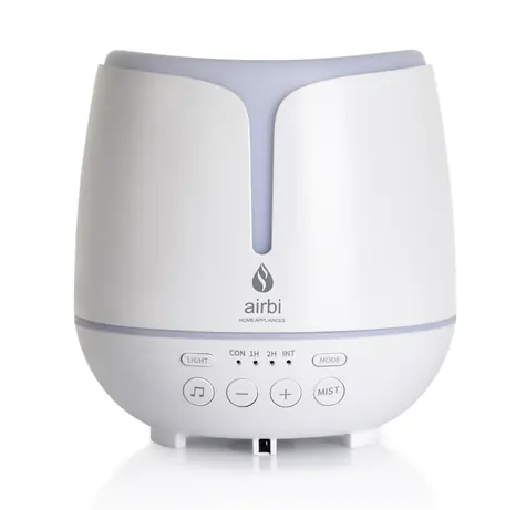 Airbi SONIC Aromadiffusor weiß / LED-Beleuchtung & BT-Lautsprecher / 300 ml 