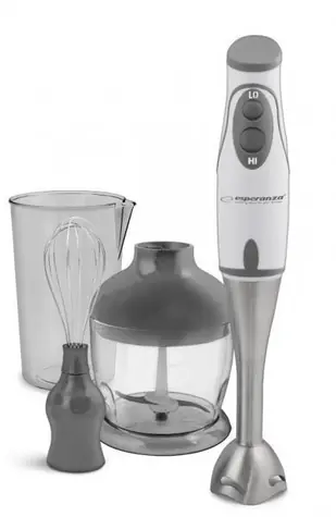 Esperanza EKM003E Pesto weiß-grau / Stabmixer / 450W / 2 Geschwindigkeiten / Zubehör