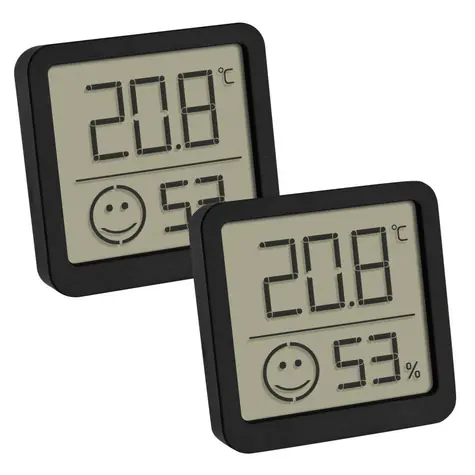 TFA 30.5053.01.02 - Digitales Thermometer mit Hygrometer - Schwarz (2er-Set)