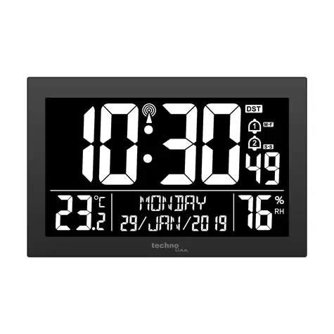 TechnoLine WS 8017 / Digitale Wanduhr mit Wecker